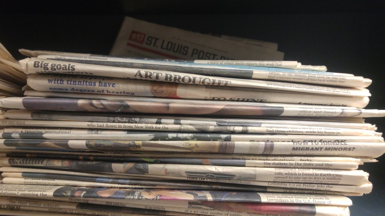 Newspaper stack